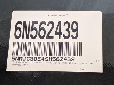 2025 Hyundai TUCSON SEL Convenience FWD