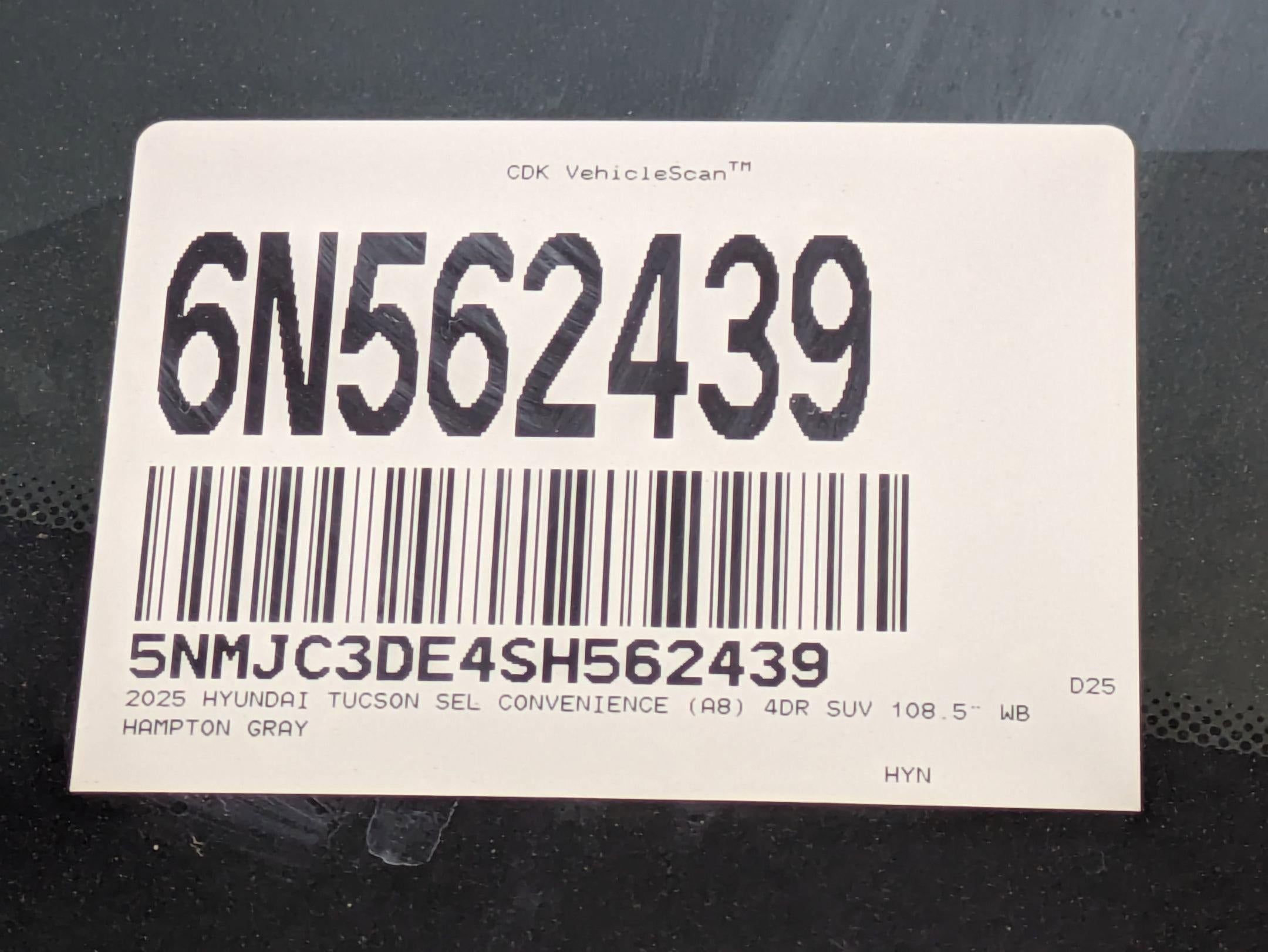 2025 Hyundai TUCSON SEL Convenience FWD