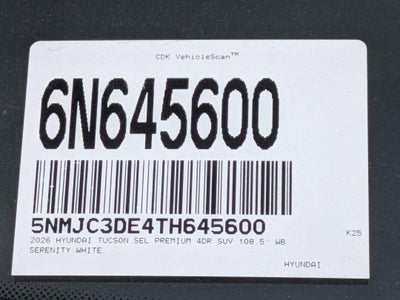 2026 Hyundai TUCSON SEL Premium FWD