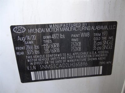 2020 Hyundai SANTA FE Preferred 2.4L