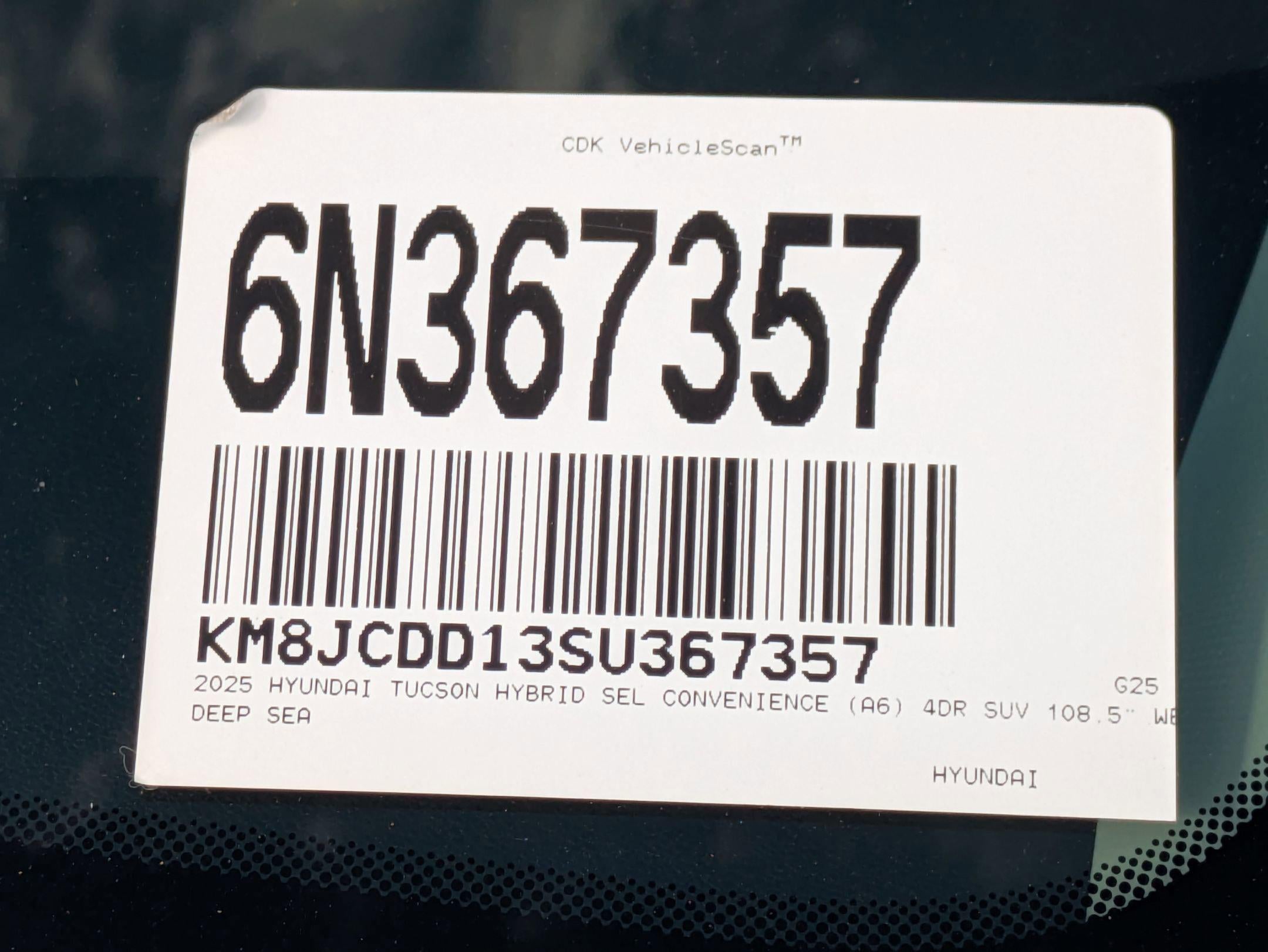 2025 Hyundai TUCSON HYBRID SEL Convenience