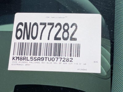 2026 Hyundai PALISADE HYBRID Blue SEL 8P