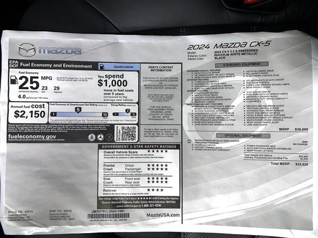 2024 Mazda Mazda CX-5 2.5 S Preferred Package AWD