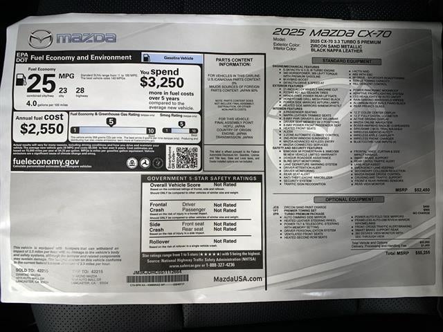 2025 Mazda Mazda CX-70 3.3 Turbo S Premium AWD