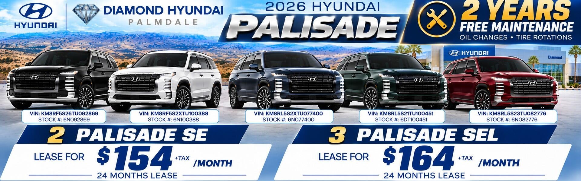 Special offer on 2026 Palisades at Diamond Hyundai Palmdale