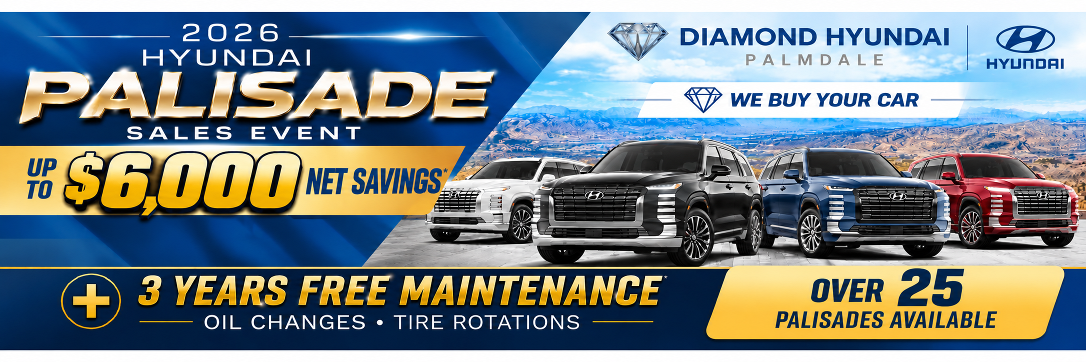 Special cash offer on 2026 Palisades at Diamond Hyundai