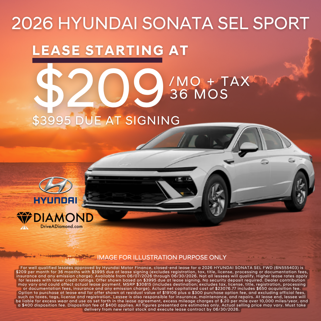 Lease For $209/Month + Tax For 36 Months With $3995 Due At Signing